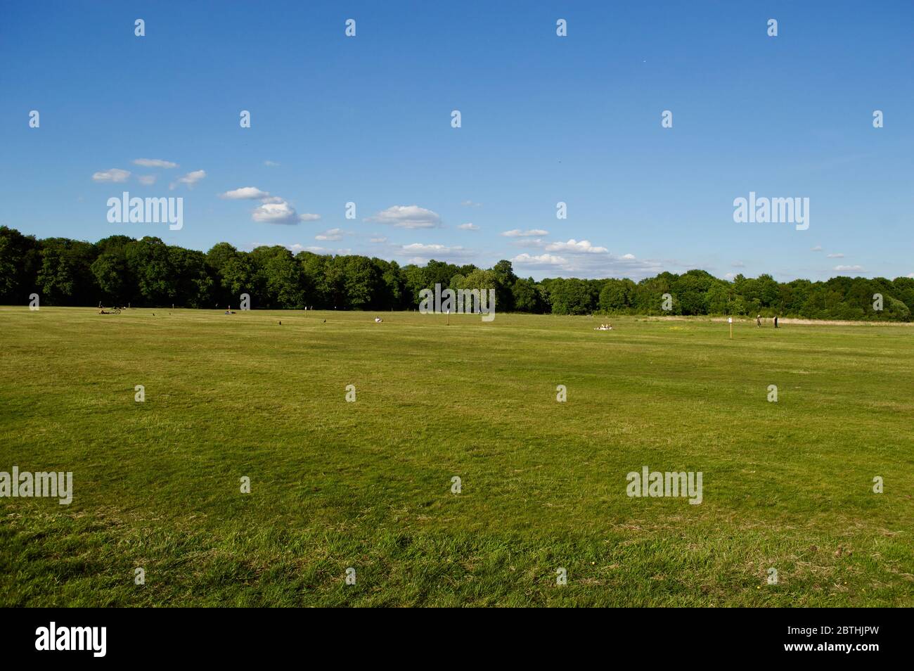 Ein leeres Feld in Wimbledon Common, London, Großbritannien Stockfoto