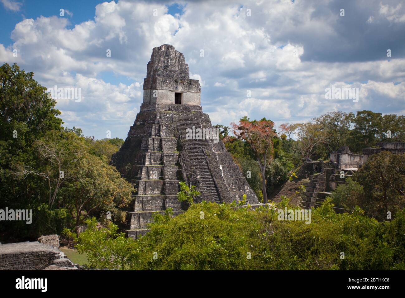 Tikal Tempel I oder der große Jaguar Tempel in Tikal, Nord-Guatemala. Stockfoto