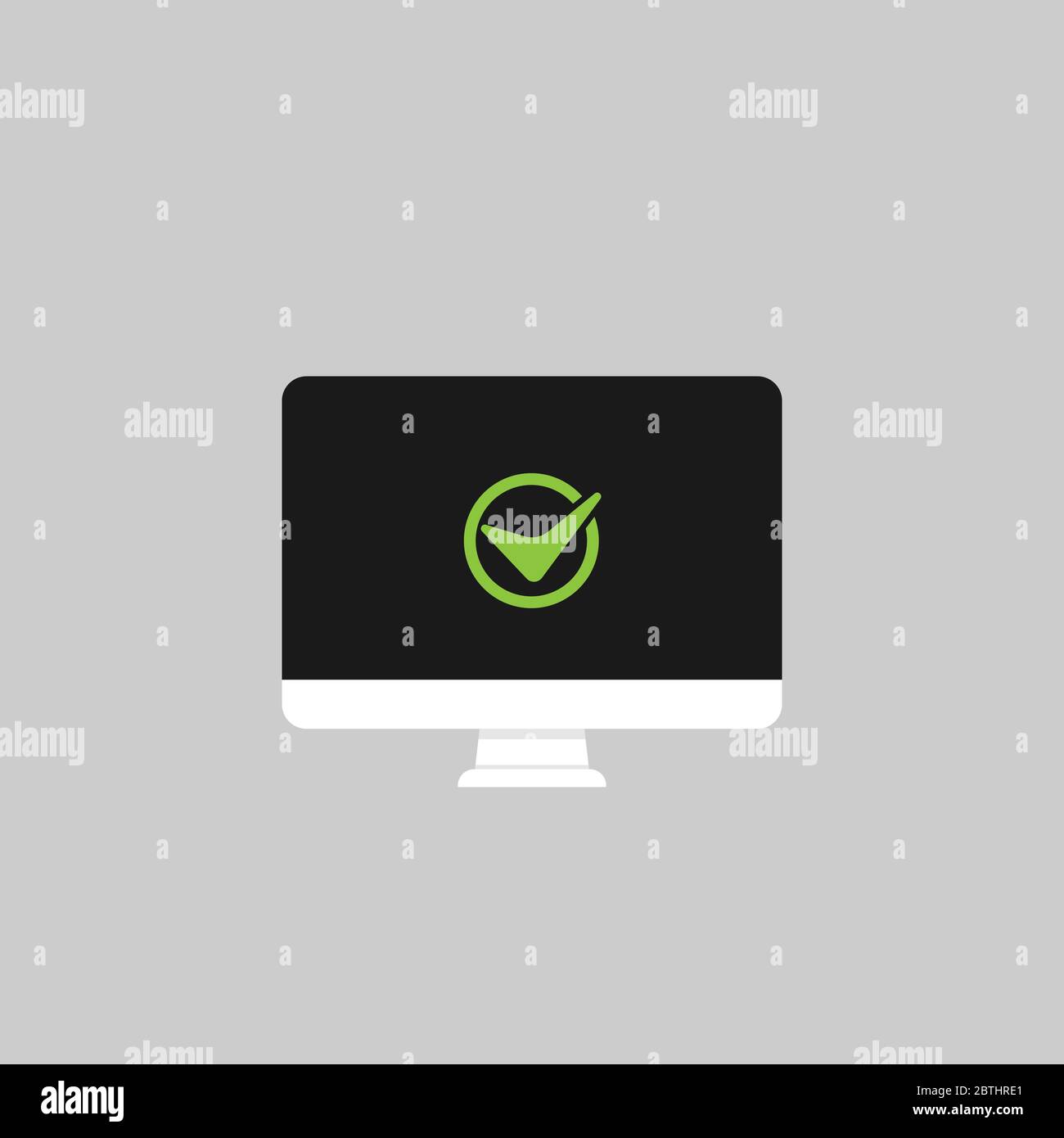 Monitor mit grünem Häkchen Stock Vektor