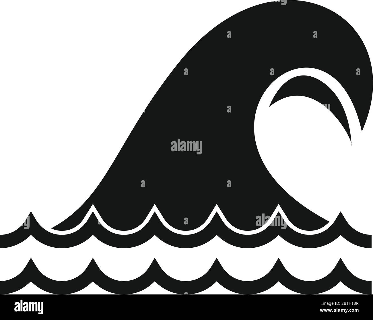 Symbol für den Tsunami in der Natur. Einfache Illustration der Natur Tsunami Vektor-Symbol für Web-Design isoliert auf weißem Hintergrund Stock Vektor