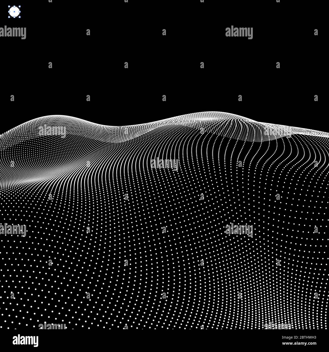 Landschaft Hintergrund. Gelände. Cyberspace Grid. 3D-Technologie Vector Illustration. Stock Vektor