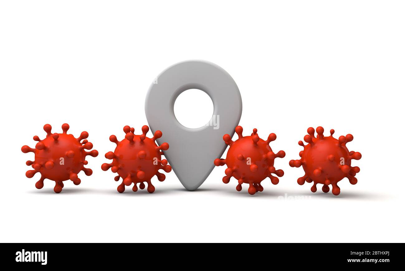 Coronavirus Contact Tracing Technology Konzept. 3D-Rendering Stockfoto