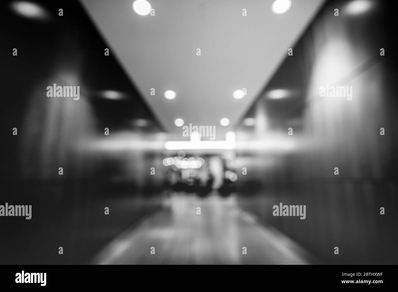 Abstrakte Unschärfe und defokussierte Lobby und Hoteleinrichtung als Hintergrund Stockfoto