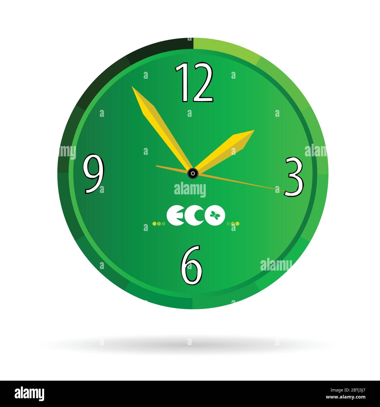 Eco Green Uhr Farbe Vektor Illustration Stock Vektor