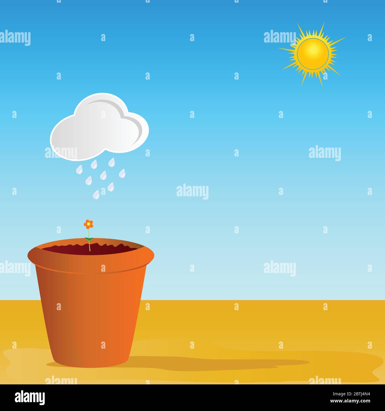 Flowerpot Vektor Illustration Teil zwei Stock Vektor