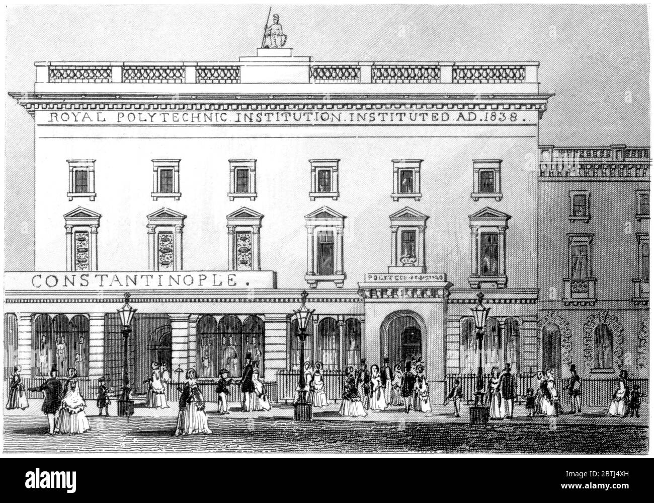 Ein Stich der Royal Polytechnic Institution London, gescannt in hoher Auflösung aus einem Buch gedruckt im Jahre 1851. Ich glaubte, dass das Urheberrecht frei ist. Stockfoto