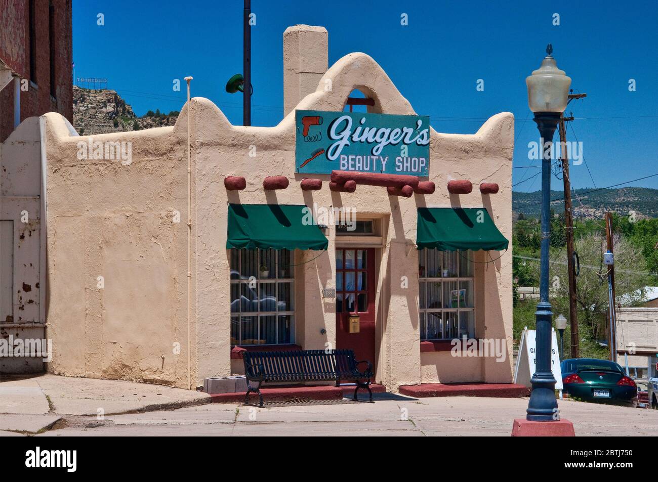 Schönheitssalon auf der Hauptstraße in Trinidad, Colorado, USA Stockfoto