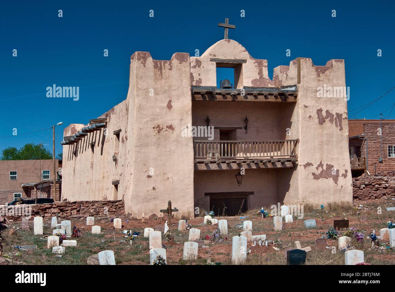 Unsere Dame von Guadalupe Mission, Zuni Pueblo, Zuni Indianerreservat, New Mexico, USA Stockfoto