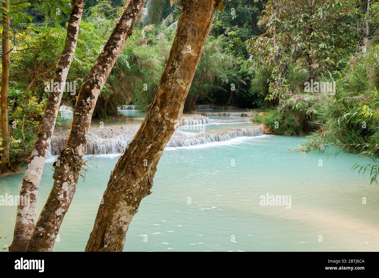 Kuang Si Wasserfall, Nord-Laos, Südostasien Stockfoto