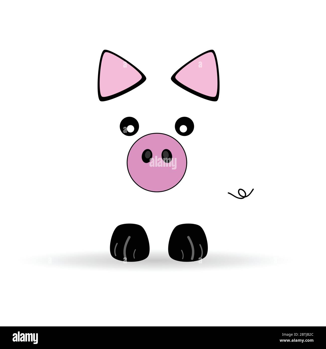 Illustration von niedlichen kleinen Schwein Vektor auf weiß Stock Vektor