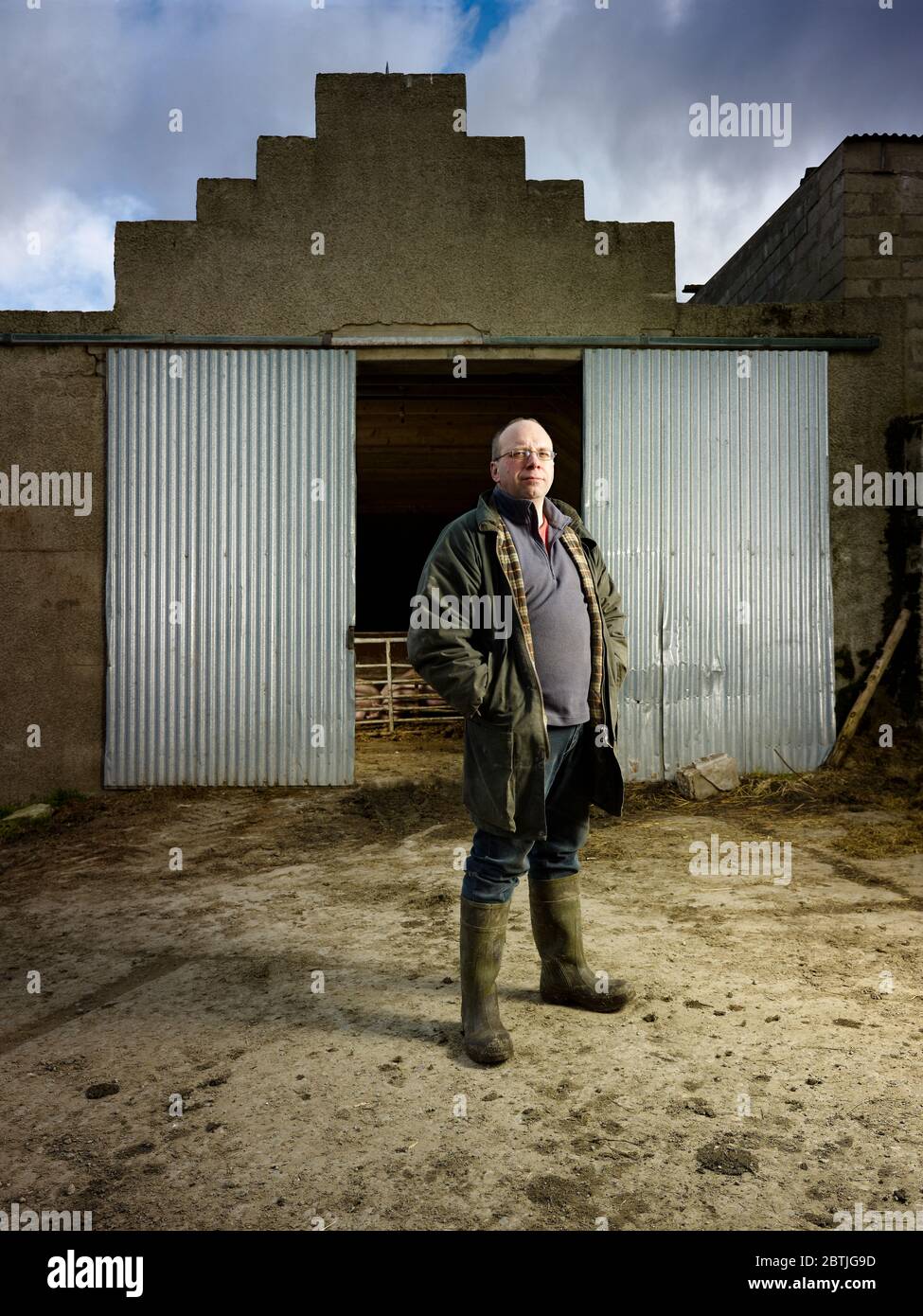 Porträt eines schottischen Bauern Stockfoto