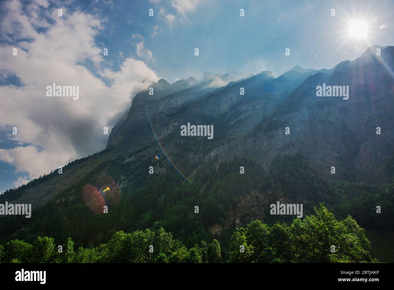 Schöne Jungfrau Region Schweizer Berner Alpen zwischen dem Nordkanton Bern und dem Südkanton Wallis gelegen. Reiseziel Schweiz. Stockfoto