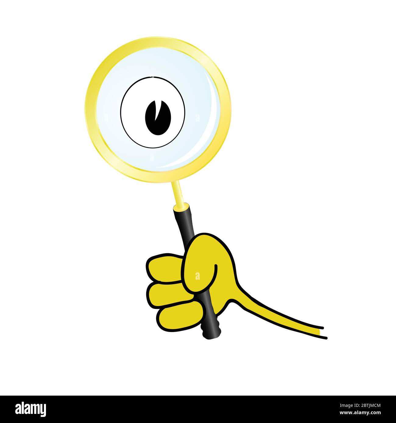 Lupe in Hand Art Vektor-Illustration Stock Vektor