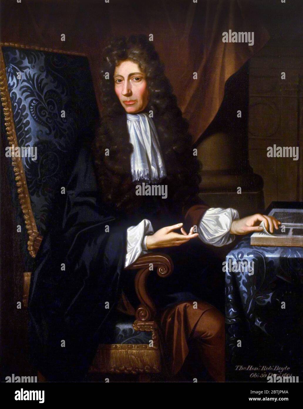Robert Boyle, Porträt von Johann Kerseboom, Öl auf Leinwand, 1689. Stockfoto