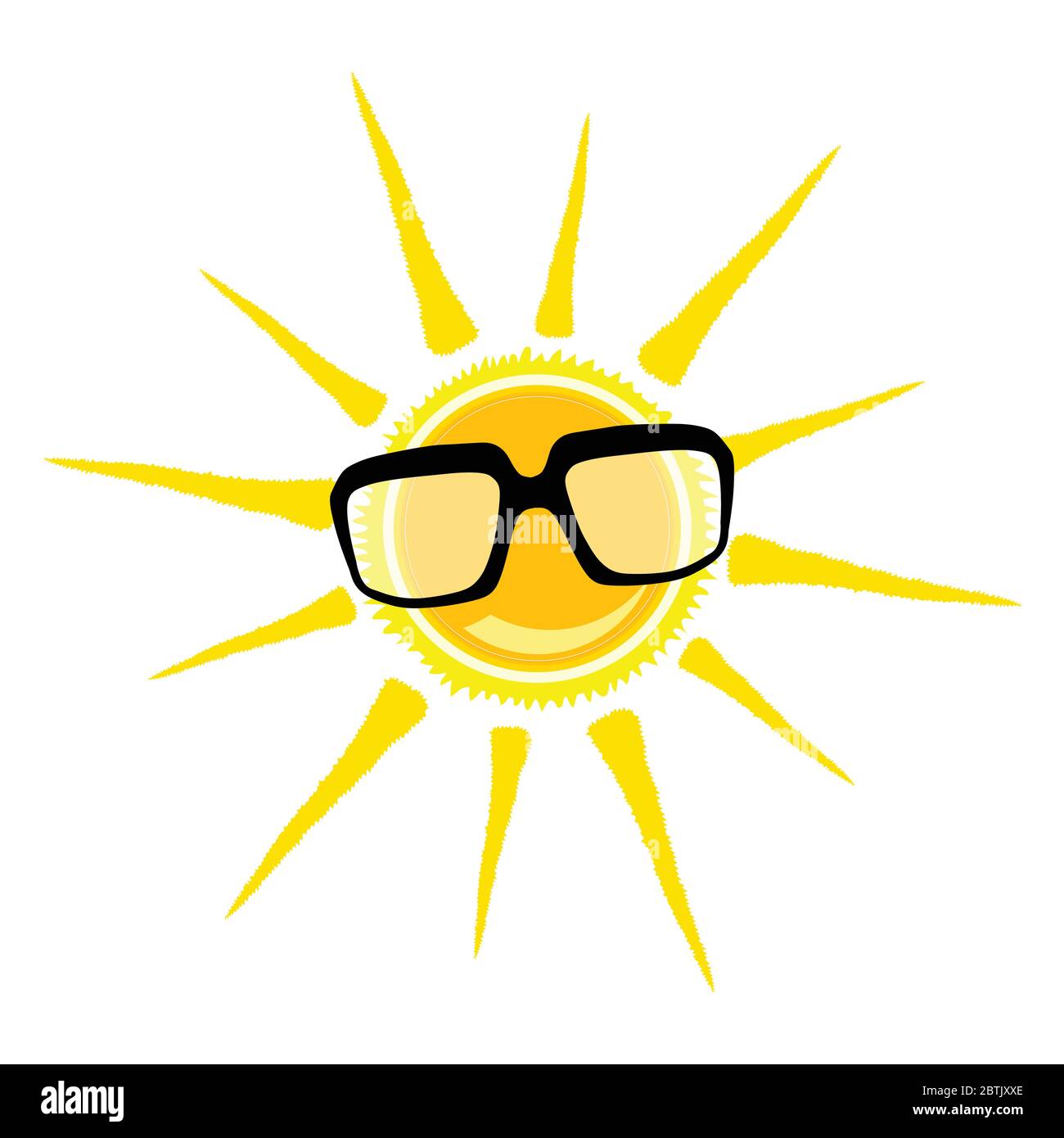 Sonne gelbe und schwarze Brille Vektor-Illustration Stock-Vektorgrafik -  Alamy