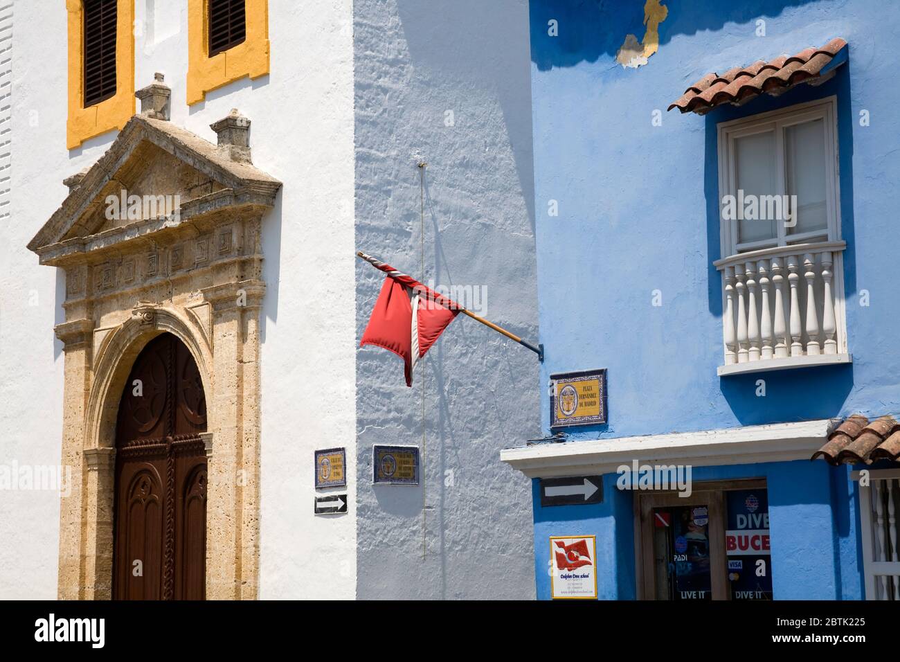 Santo Toribio Kirche, Altummauerte Stadtbezirk, Cartagena Stadt, Bolivar Staat, Kolumbien, Mittelamerika Stockfoto