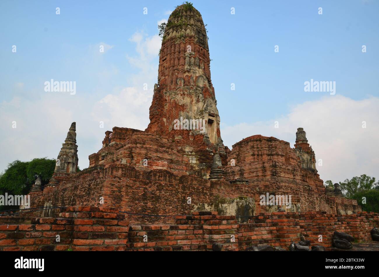 Wunderschöner Tempelkomplex von Wat Phra RAM in Ayutthaya Stockfoto