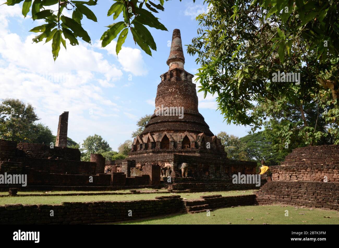 Chedi des Wat Phra Kaew in Kamphaeng Phet Stockfoto