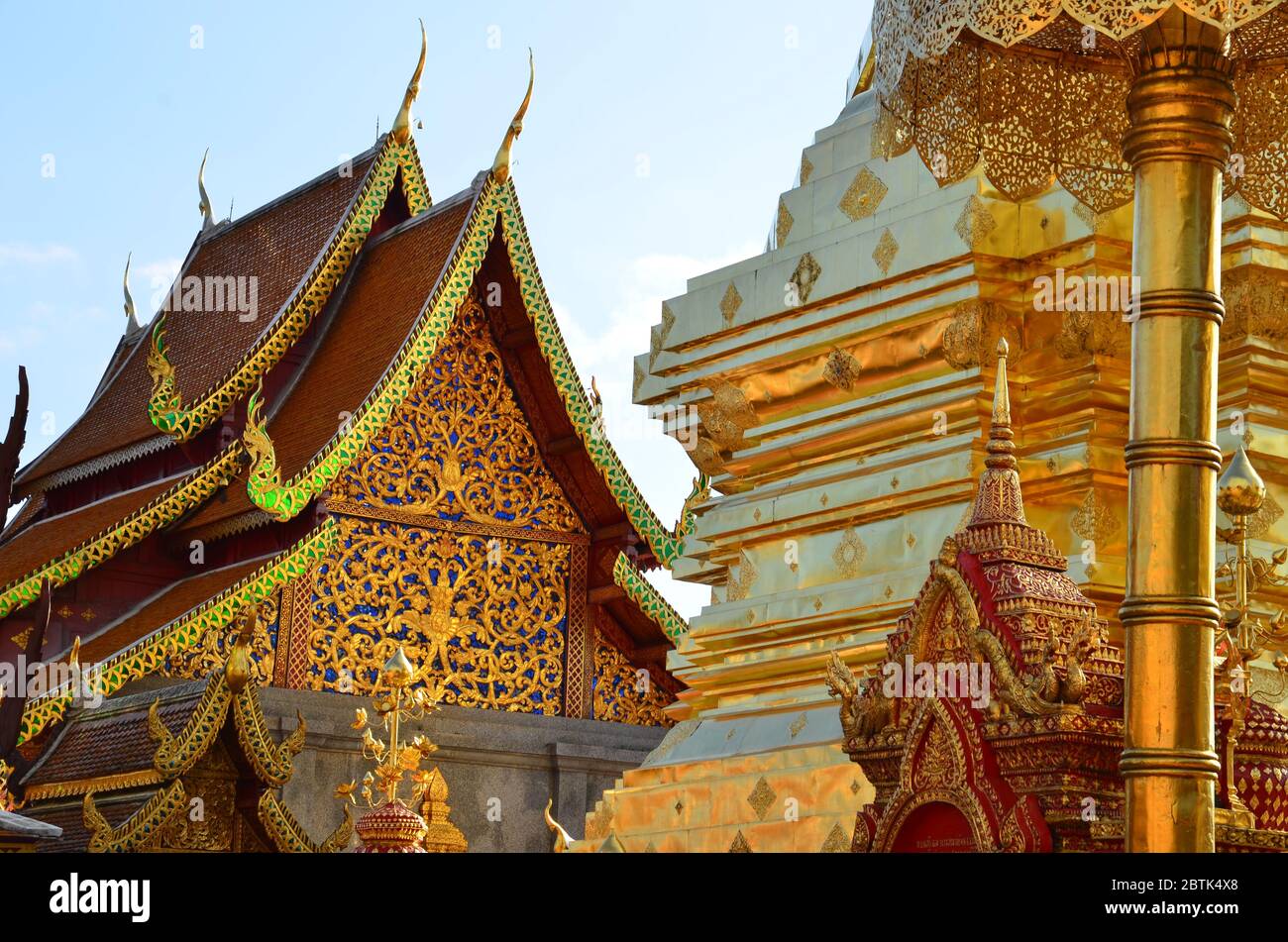 Wat Phra That Doi Suthep in Chiang Mai, wahrscheinlich der schönste Tempel in Thaliand Stockfoto