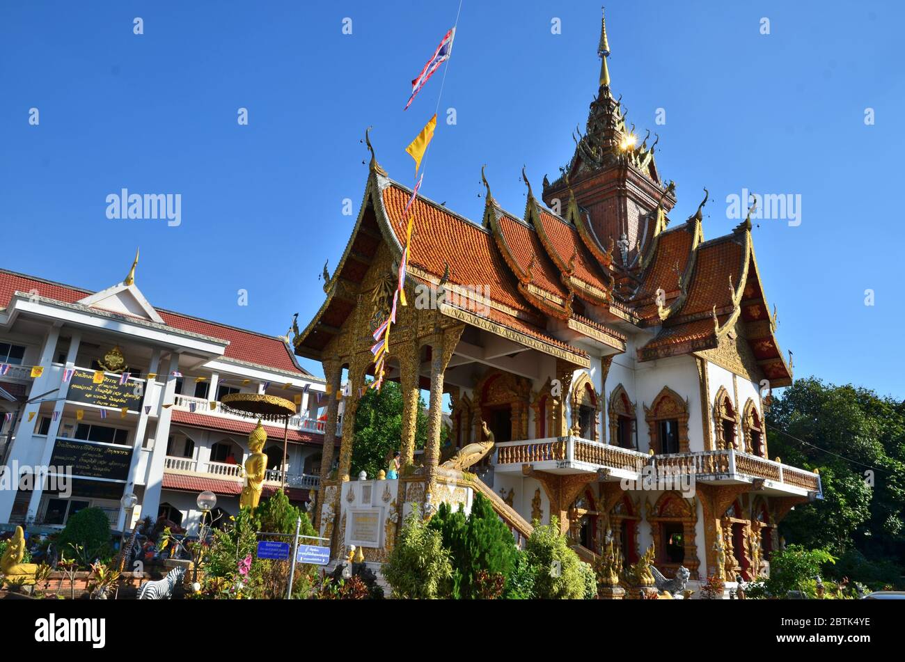 Bibliotheksgebäude des Wat Buppharam in Chiang Mai Stockfoto