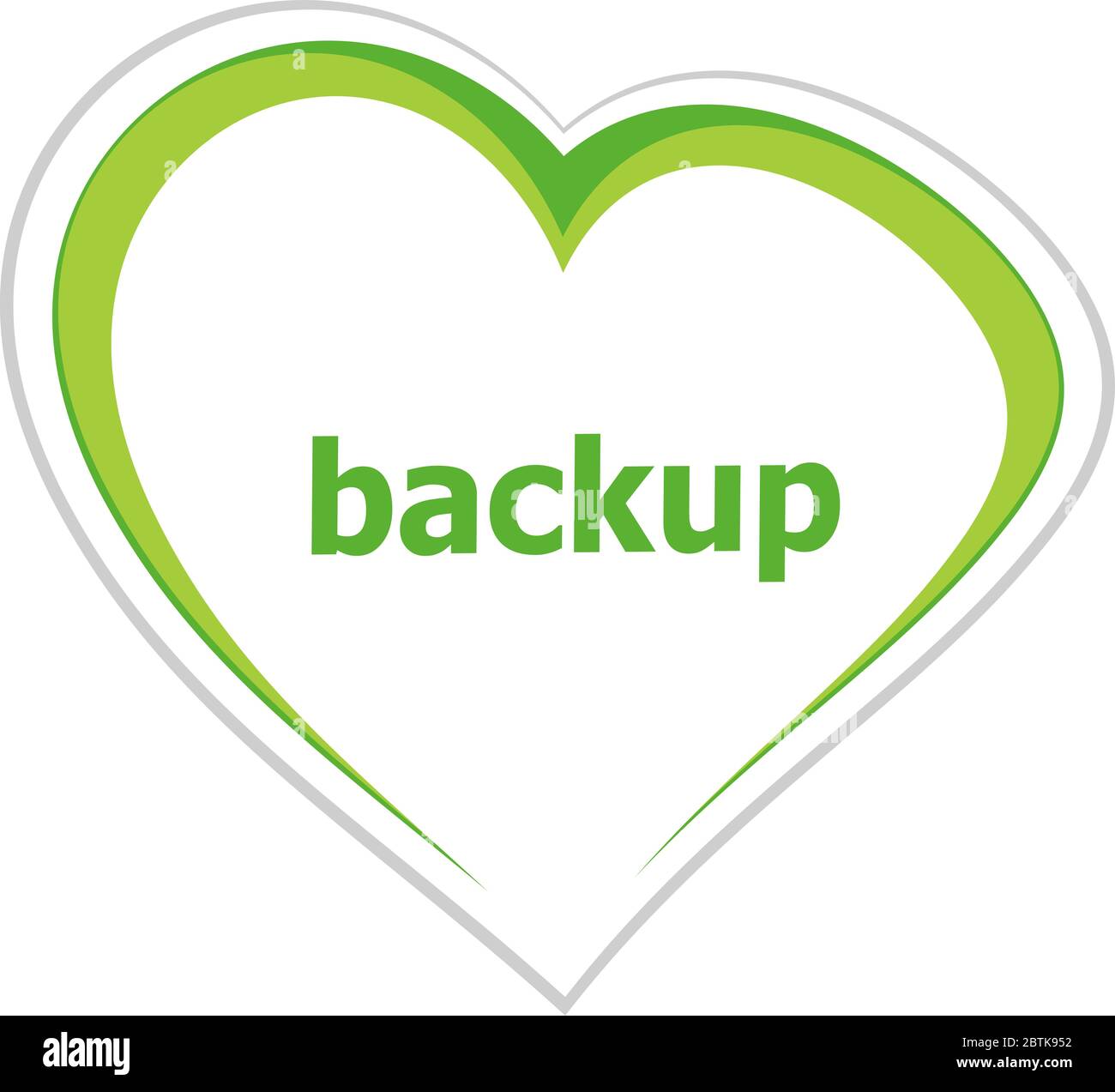 Text-Backup. Webdesign Konzept . Love Heart Icon-Taste für Web-Dienste und Anwendungen Stockfoto