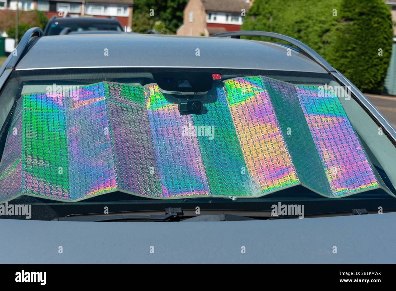Windschutzscheibe Sonnenschutz auf Auto, Stanwell Moor, Surrey