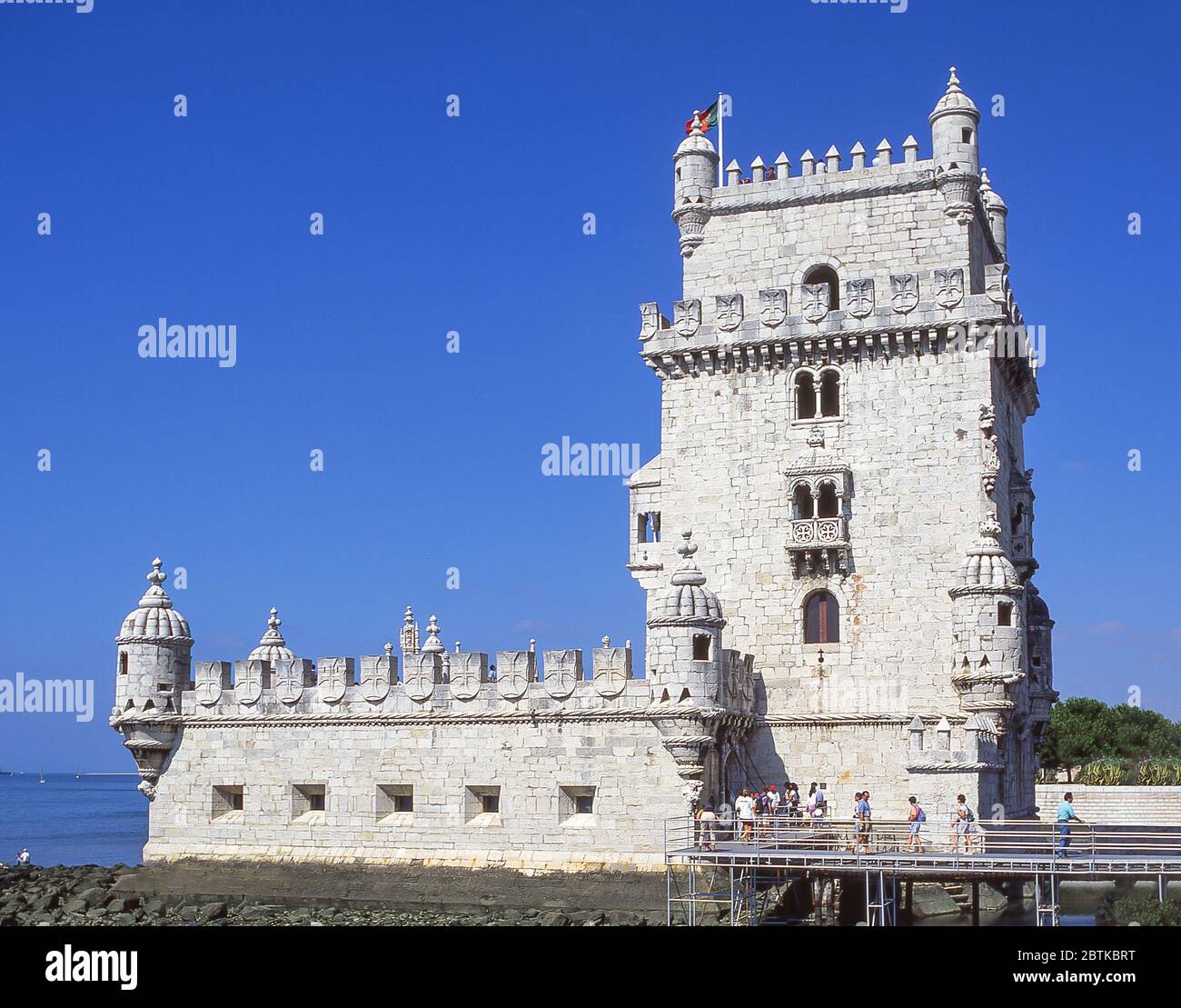 Torre de Belem (Torre de Belem) am Ufer des Flusses Tejo, Stadtteil Belém, Lissabon, Portugal Stockfoto