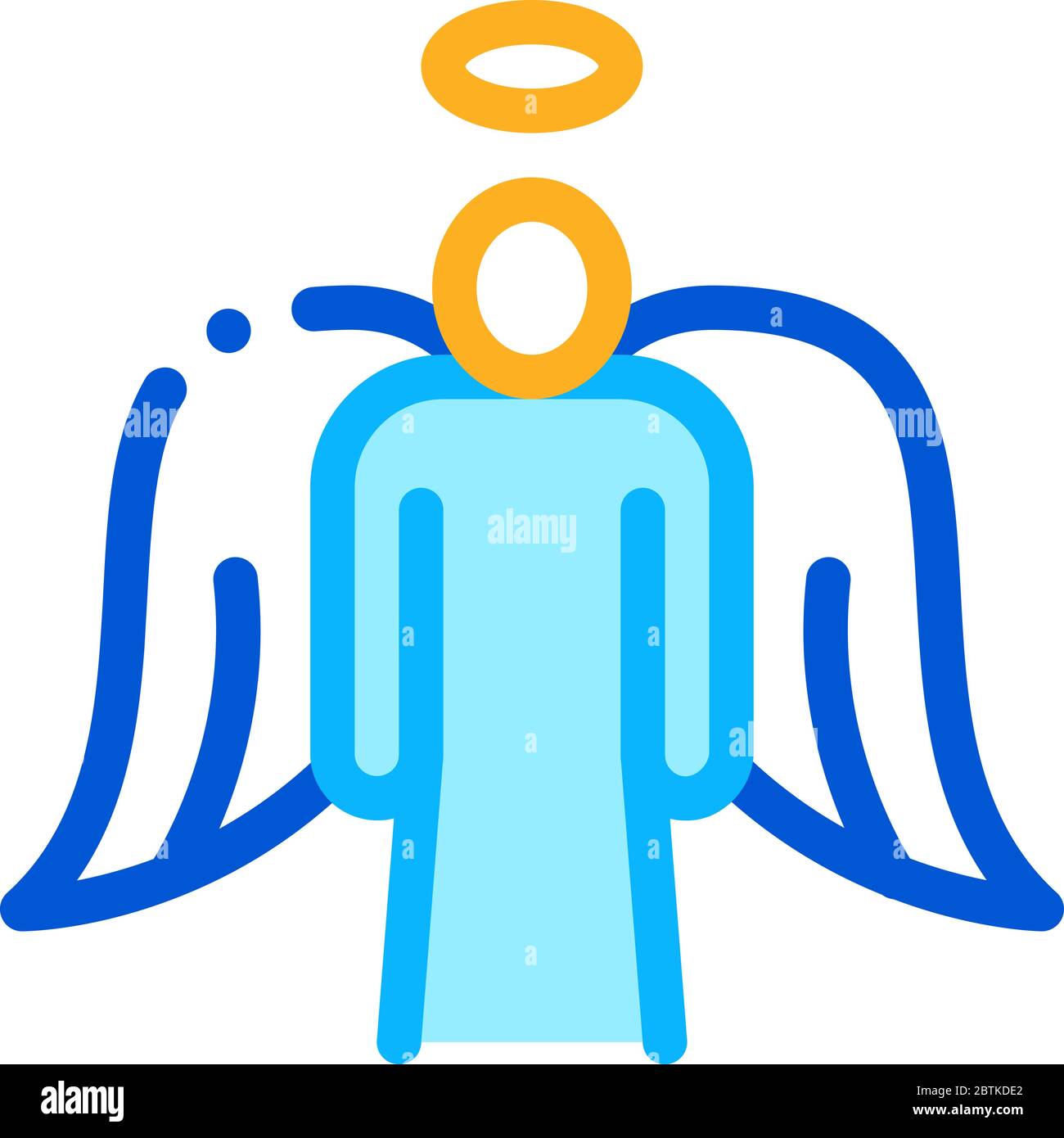 heilige Engel mit Flügeln Symbol Vektor-Umriss-Illustration Stock