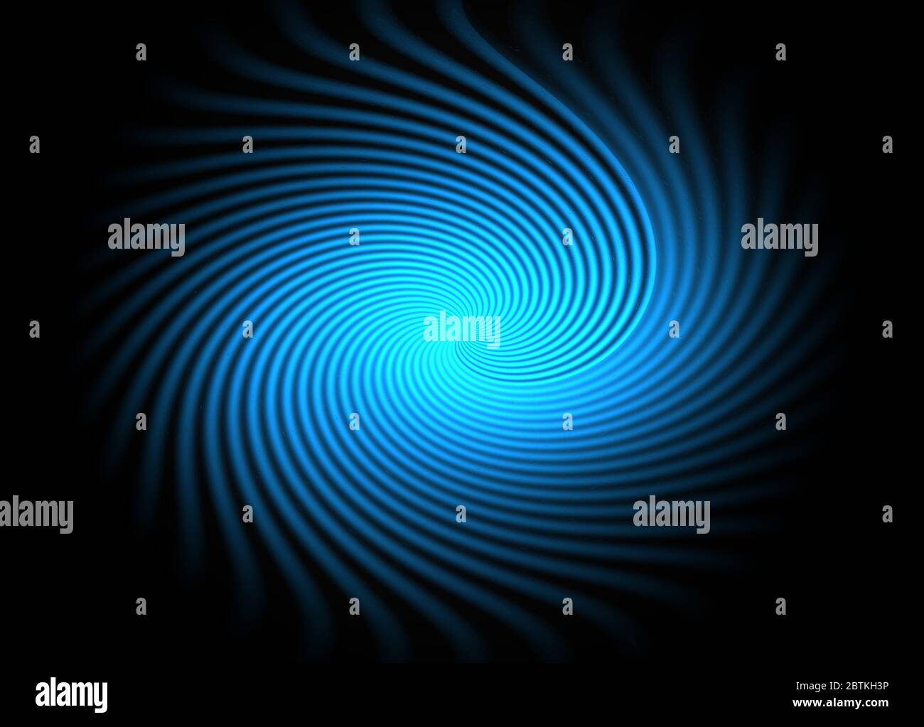 Abstrakt Hell Electric blue wirl-Effekt auf schwarzem Hintergrund, Konzept für Raum, Meer, Kreaturen, Licht, Macht, Energie, Strom Stockfoto