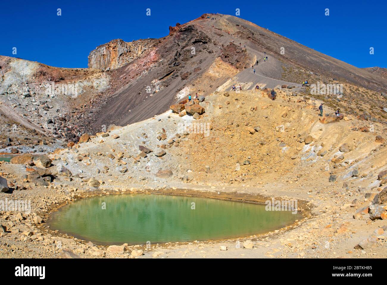 Die Emerald Lakes im Tongariro Nationalpark Stockfoto