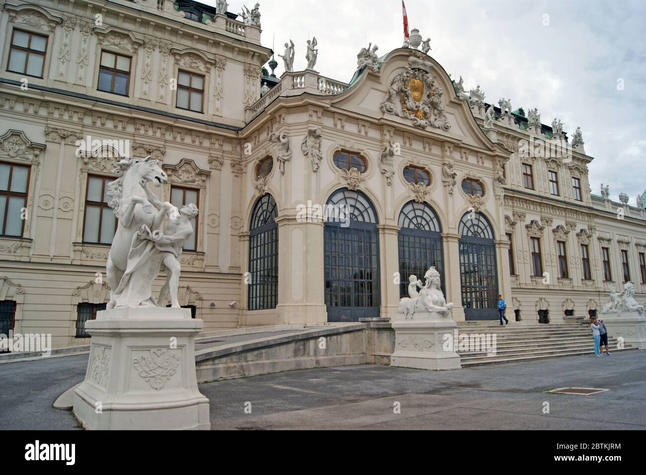 Das Obere Belvedere, eine historische Sehenswürdigkeit in Wien, Österreich, bekannt für seine Kunstsammlung einschließlich der von Gustav Klimt. Stockfoto