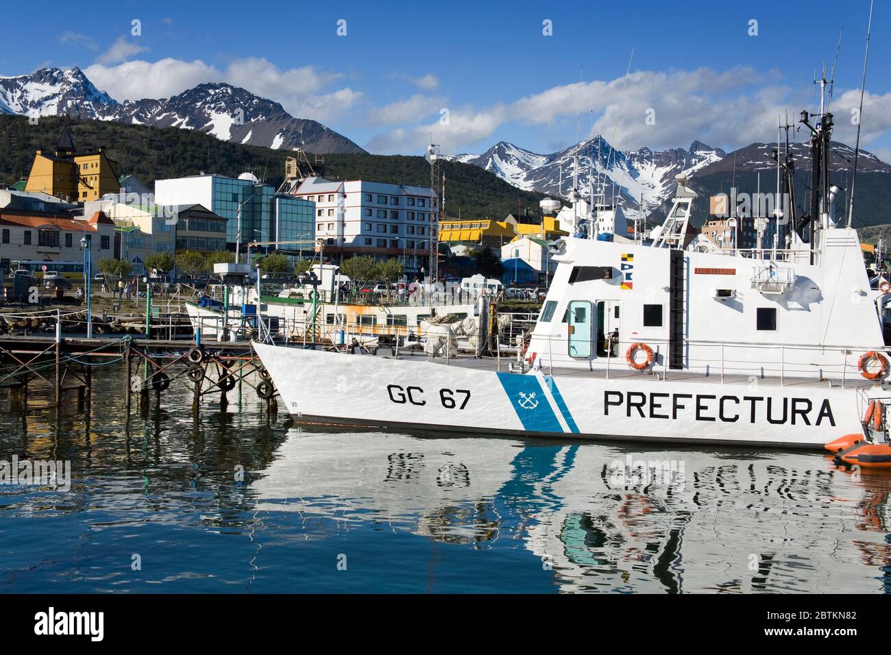 Argentinischen Küstenwache Schiffe in Ushuaia, Feuerland, Patagonien, Argentinien Stockfoto