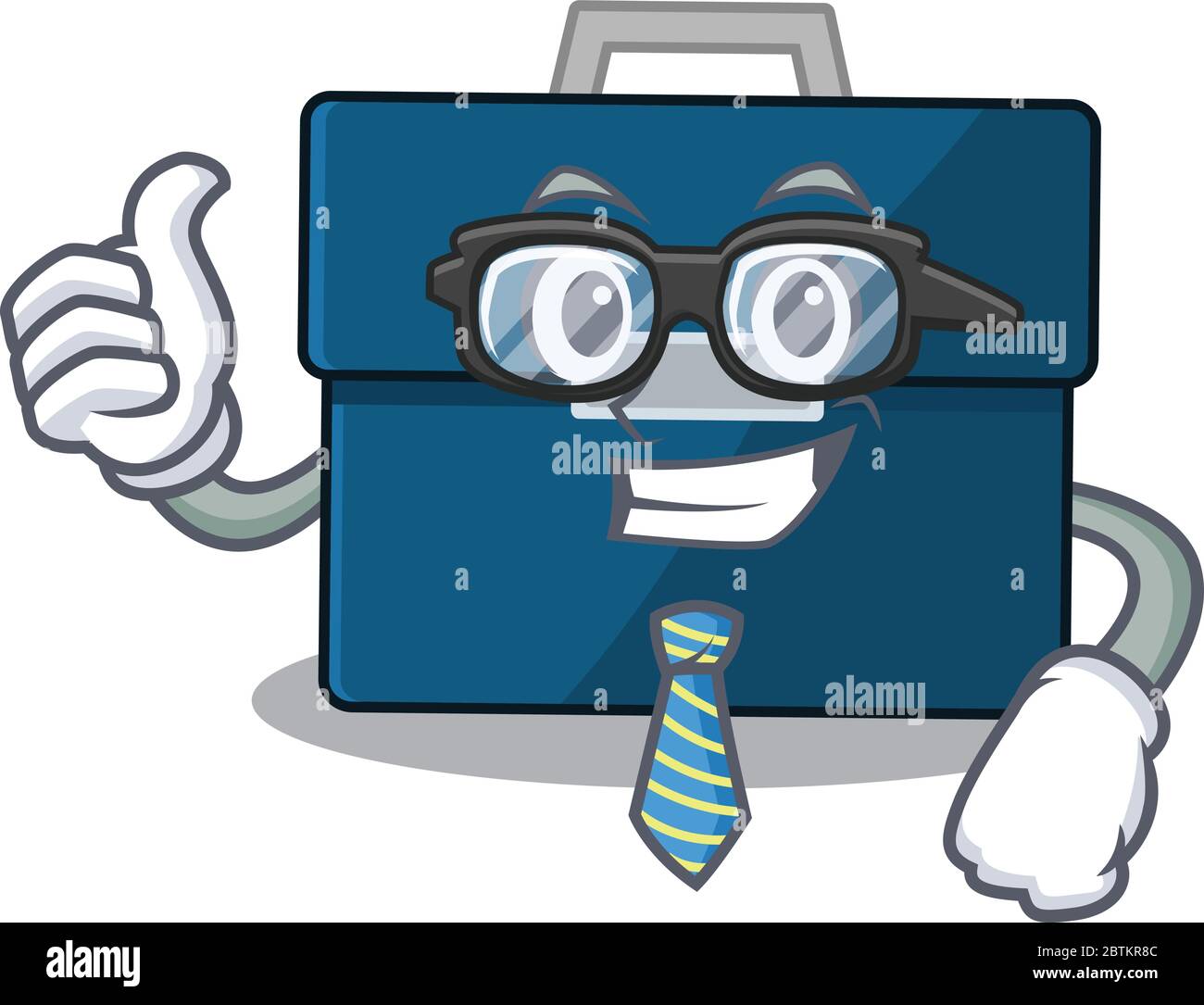 Cartoon Zeichnung von Business-Koffer Geschäftsmann trägt Brille und Krawatte Stock Vektor