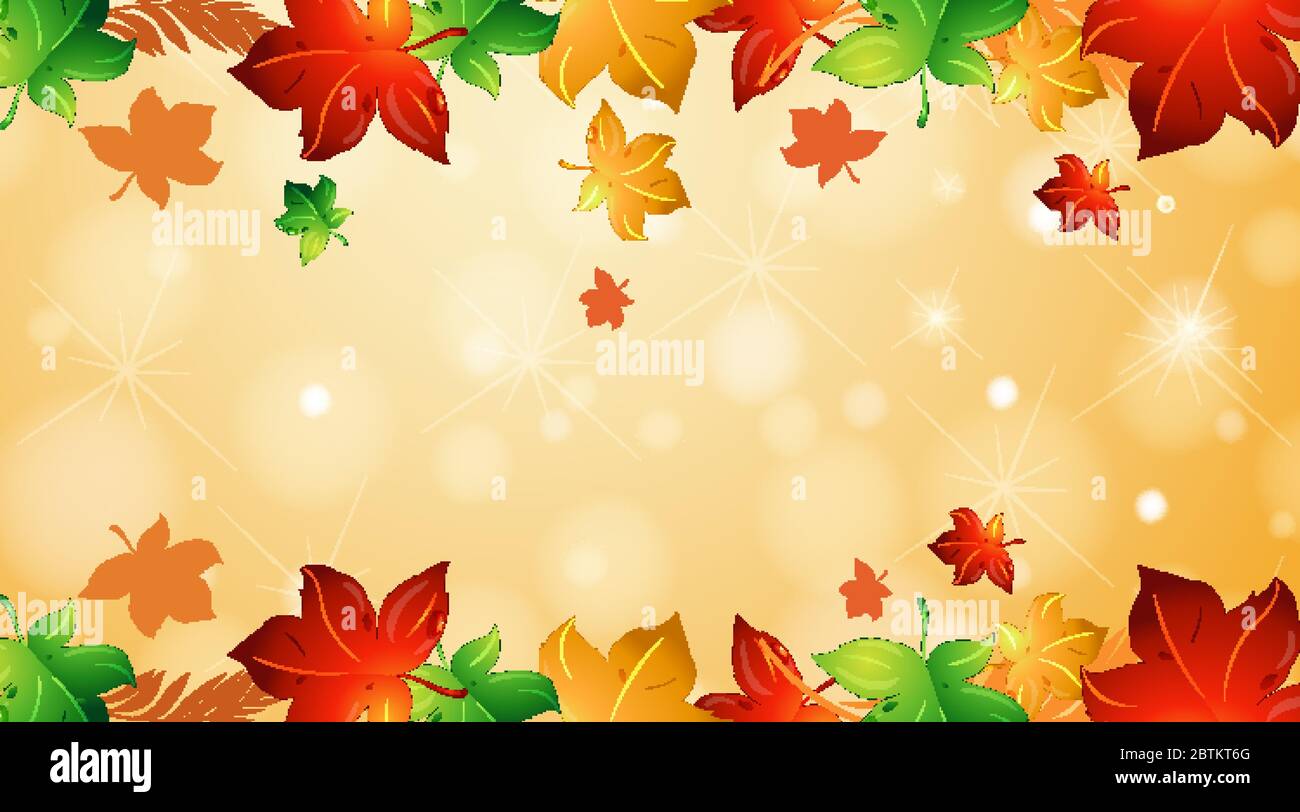 Hintergrund Design Vorlage mit fallenden Blättern Illustration Stock Vektor