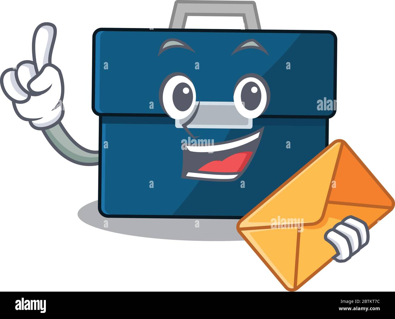 Ein Bild von fröhlichen Geschäft Koffer Cartoon-Design mit braunen Umschlag Stock Vektor