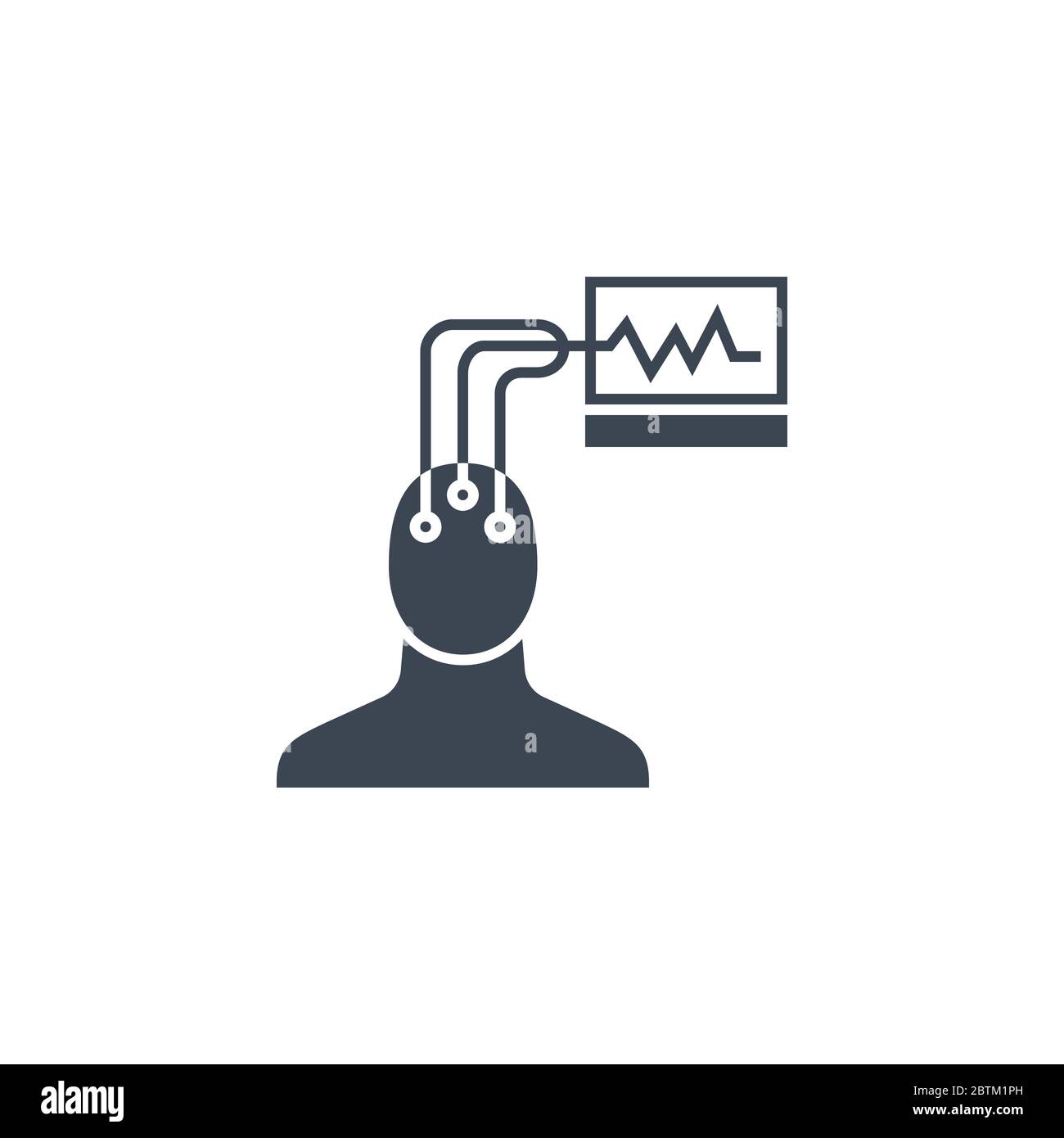 Symbol für Vektorglyphe im Zusammenhang mit der Elektroenzephalographie. Stock Vektor