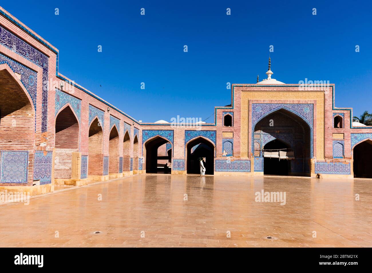 Innenhof der Shah Jahan Moschee, Jamia Masjid von Thatta, Thatta, Sindh Provinz, Pakistan, Südasien, Asien Stockfoto