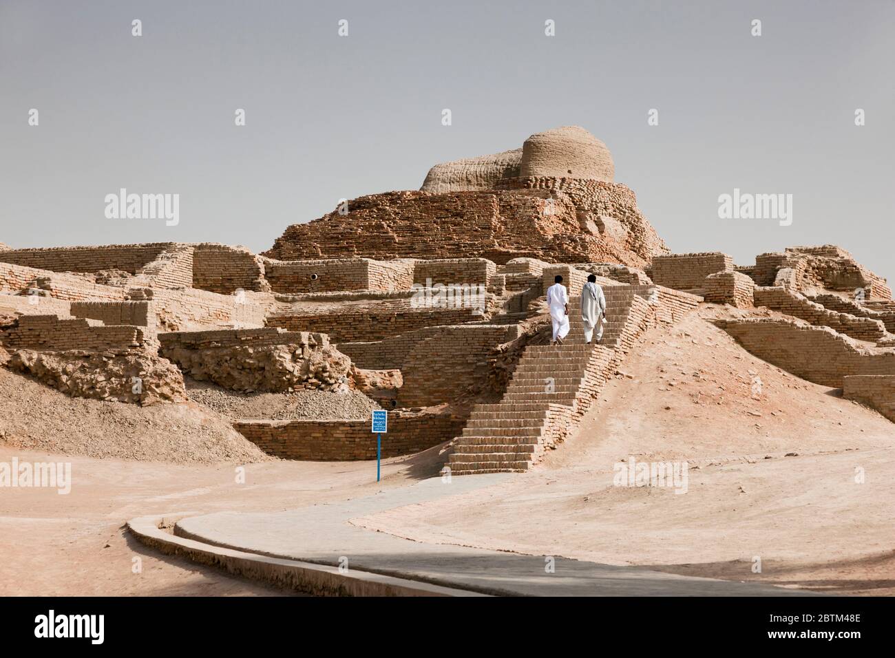 Mohenjo daro, Buddhist Stupa, Indus Valley Civilization, 2500 v. Chr., Larkana District, Sindh Provinz, Pakistan, Südasien, Asien Stockfoto