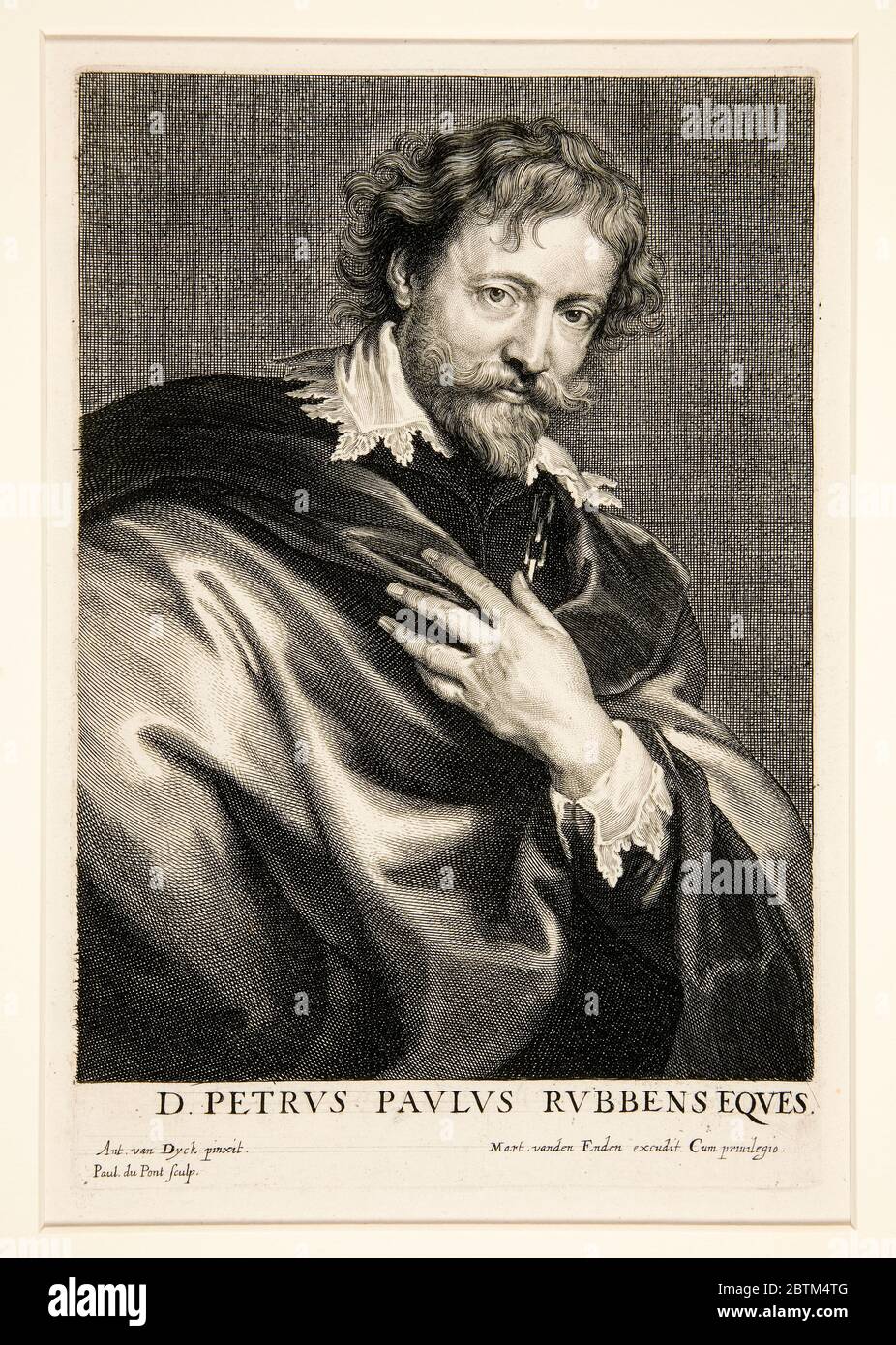 Peter Paul Rubens (1577-1640), Porträtgravur von Paulus Pontius, nach Van Dyck, vor 1658 Stockfoto