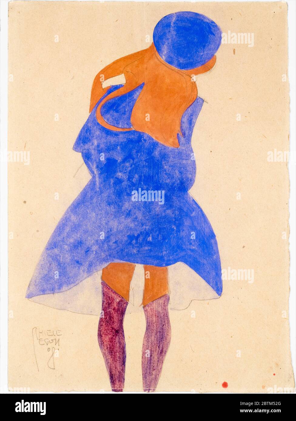 Egon Schiele, Standing Girl: Rückansicht, Gemälde, 1908 Stockfoto