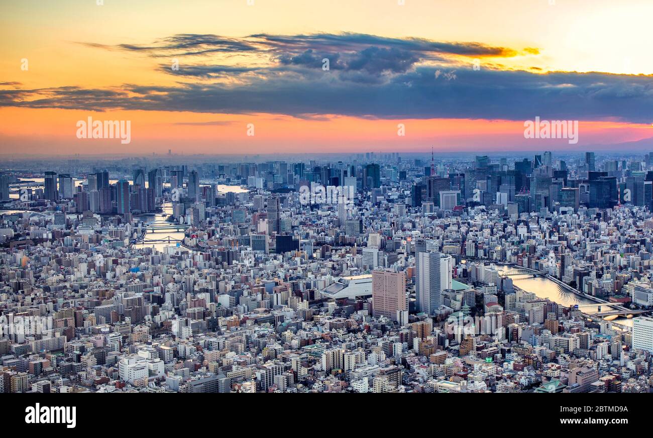 Japan, Tokio, Koto und Chuo Ku, Sumida River Stockfoto
