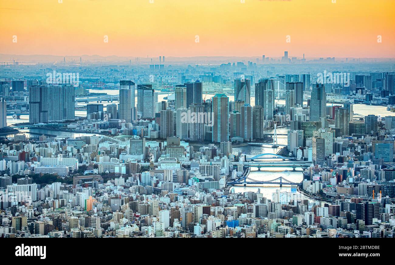 Japan, Tokio, Koto und Chuo Ku, Sumida River Stockfoto