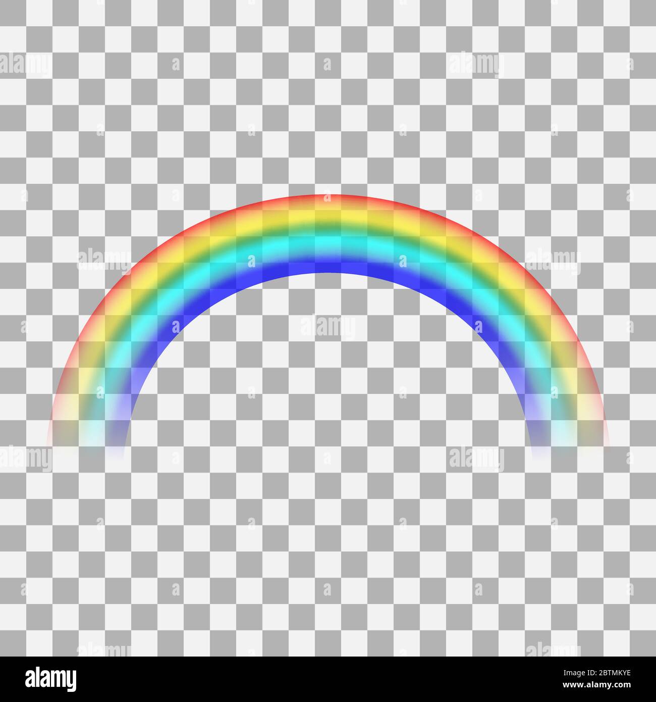 Regenbogen-Symbol auf transparentem Hintergrund isoliert. Realistisches Raibow 3d. Modell. . Stock - Vektorgrafik. Stock Vektor