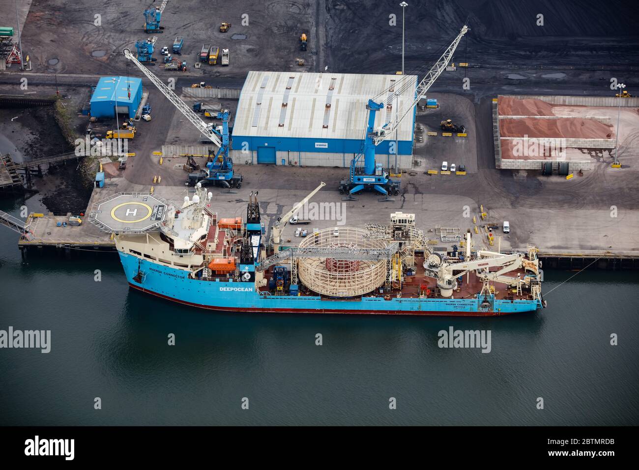 Luftaufnahme der Schiffe im Hafen von Blyth Stockfoto