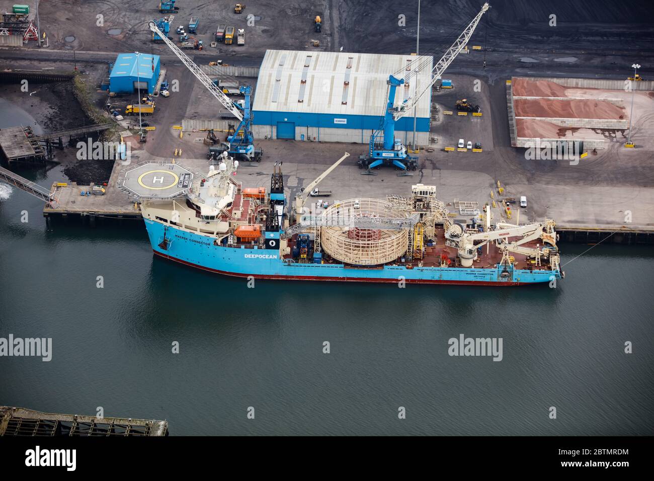 Luftaufnahme der Schiffe im Hafen von Blyth Stockfoto