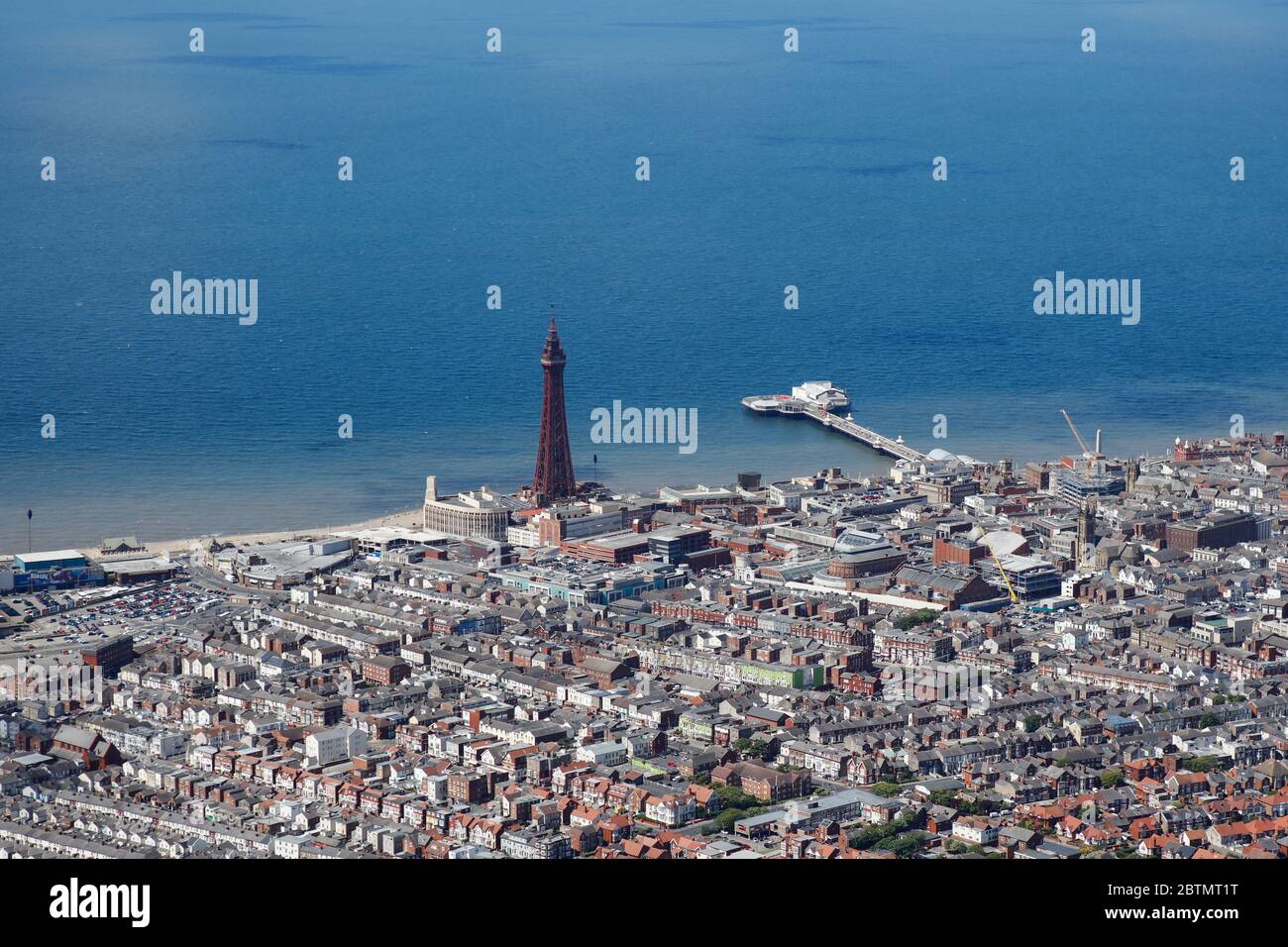 Luftaufnahme von Blackpool und dem berühmten Blackpool Tower Stockfoto