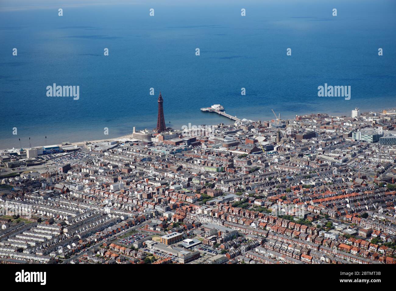 Luftaufnahme von Blackpool und dem berühmten Blackpool Tower Stockfoto