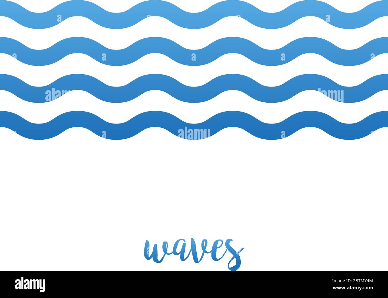 Waves Water Symbol, in Linie auf weißem Hintergrund Stock Vektor