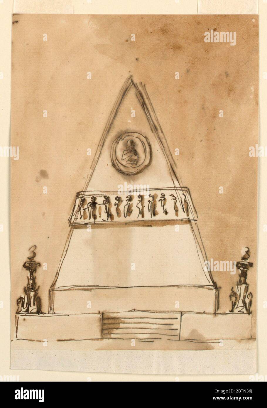 Bestattungsdekoration für Louis XVI. Laufende Forschung Stockfoto