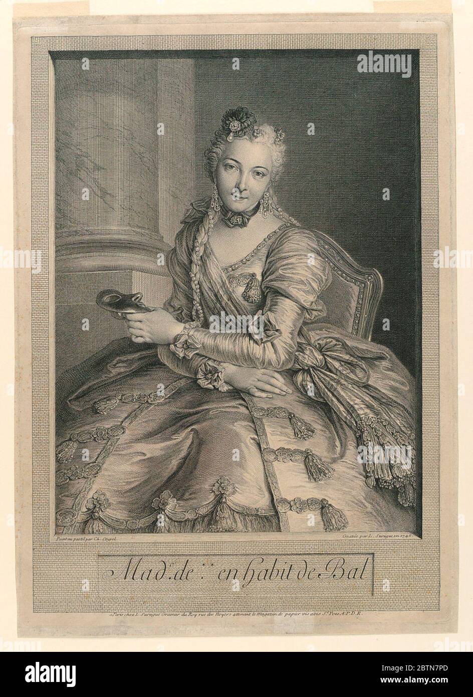 Porträt einer jungen Frau in einem Ballkleid. Forschung in ProgressFrauen in einem Ball Gewohnheit. Stockfoto